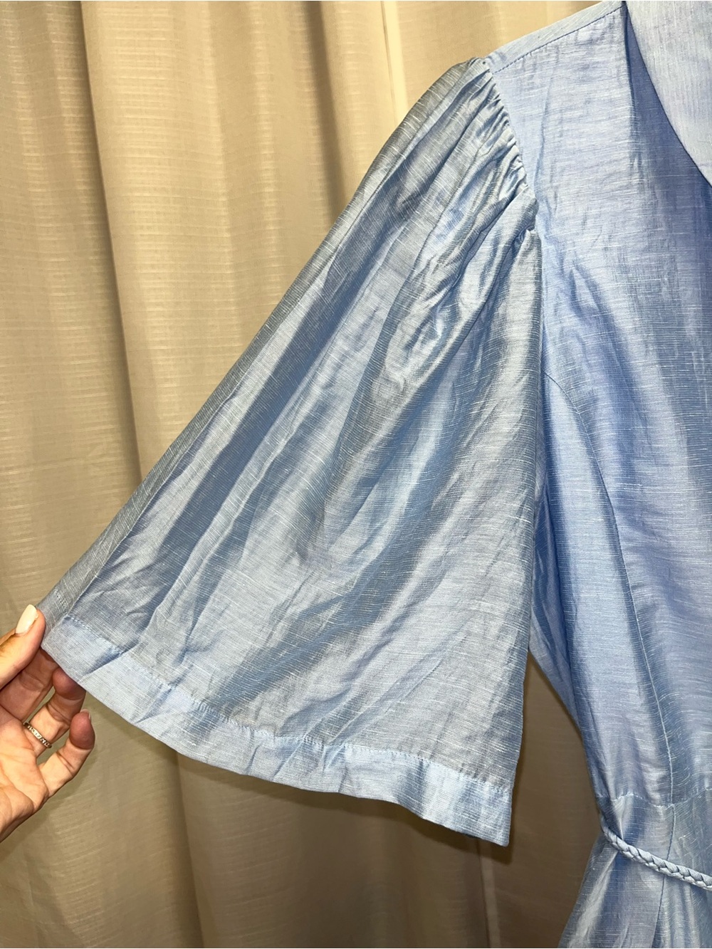 HYACINTH HOUSE powder blue Cindy Midi Dress | size large - Picture 5 of 11
